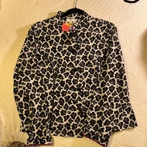 Jacket size extra large animal print with stylish collar tailored look.